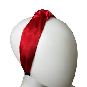 Cherry Red Satin Fabric Knot headband